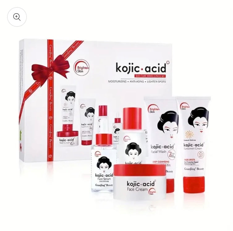 GuanJing Beauty Kojic Acid Skin Care Series 5 Piece Set GuanJing