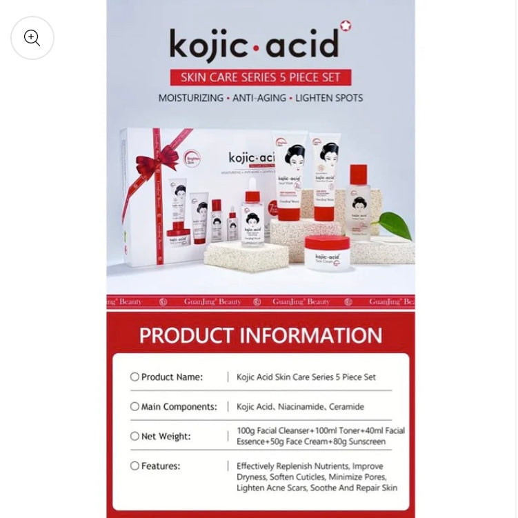 GuanJing Beauty Kojic Acid Skin Care Series 5 Piece Set GuanJing